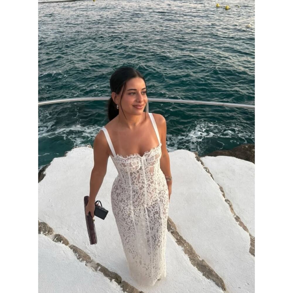 Helsa The Lace Column Dress White - Picture 4 of 16